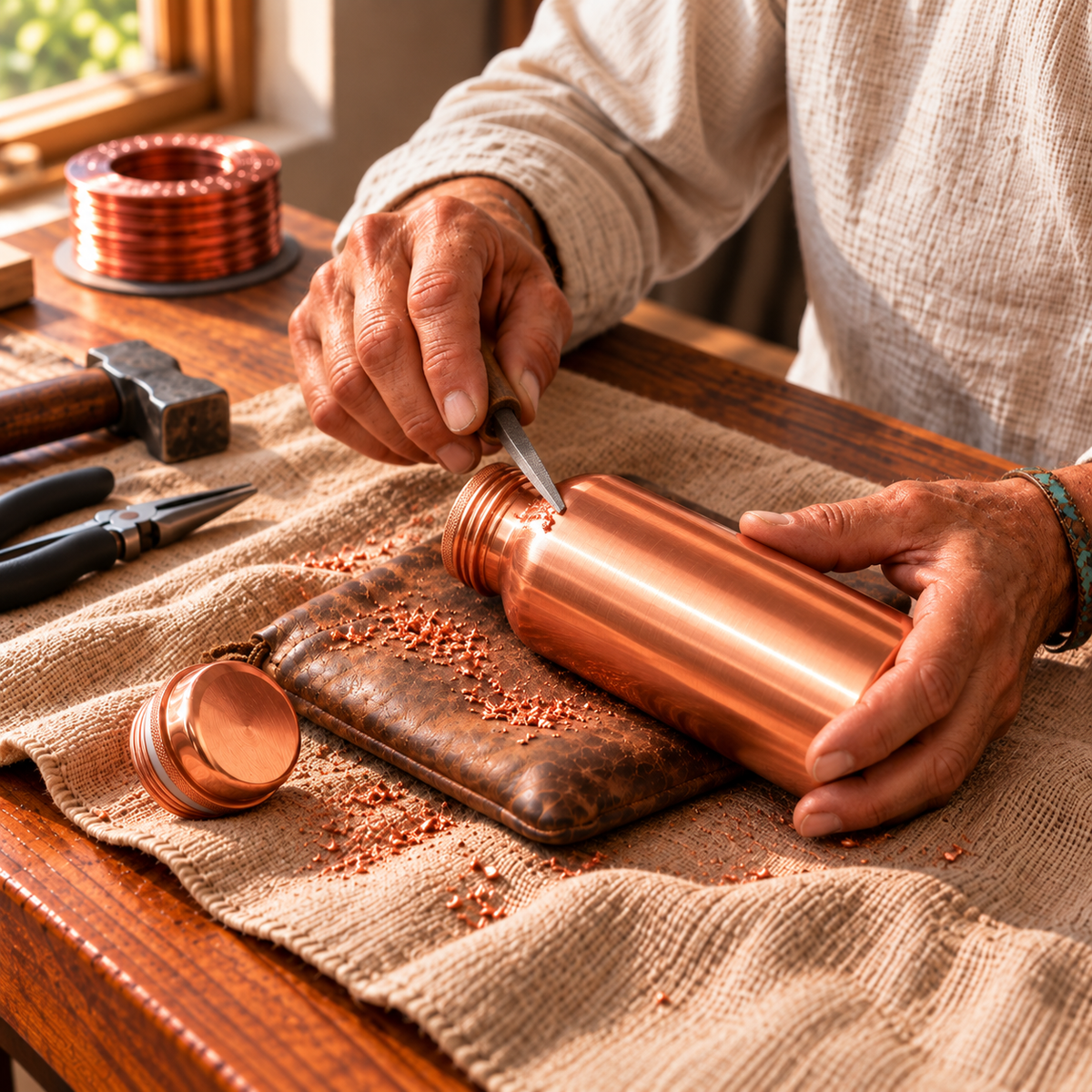 Copper Soul Elegant Pure Copper Water Bottle