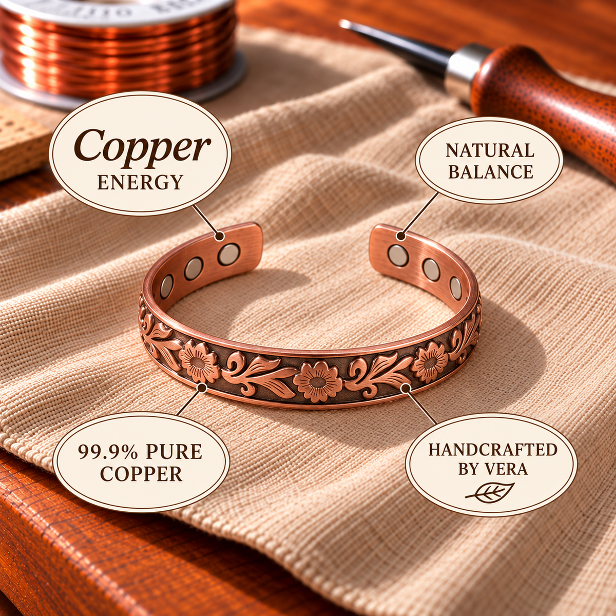 Copper Soul Floral Bracelet