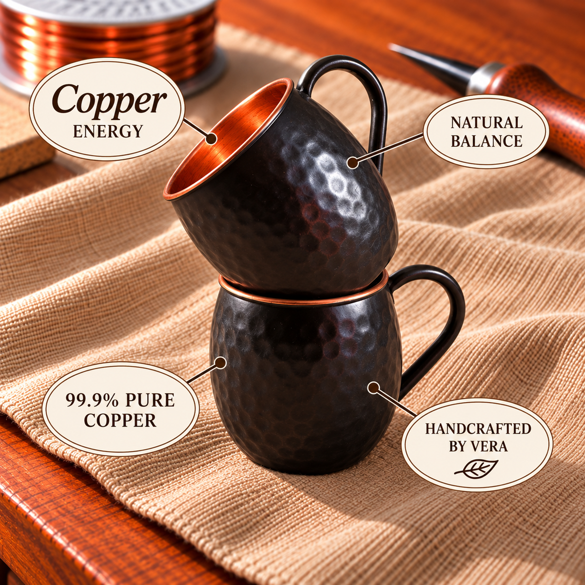 Copper Soul Black Moscow Mule Copper Mugs
