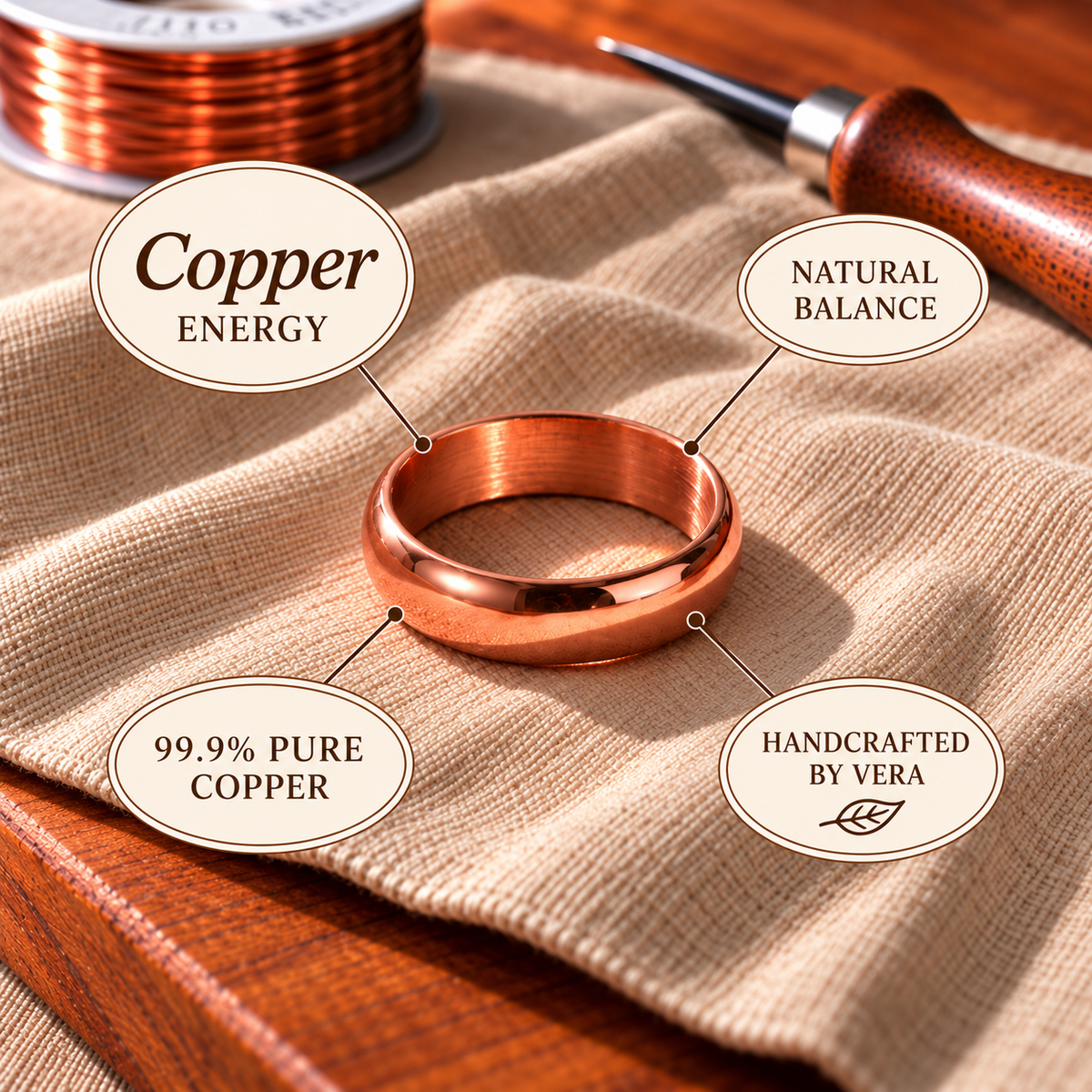 Copper Soul Plain Ring