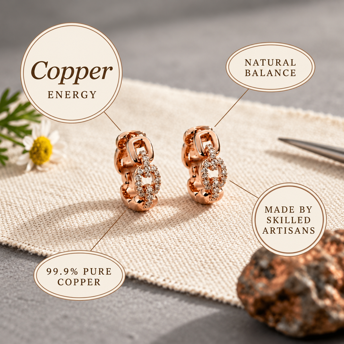 Copper Soul Celeste Crystal Earrings