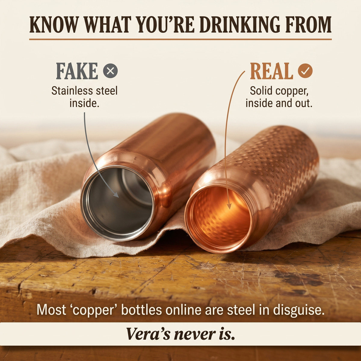 Copper Soul Pure Copper Water Bottle