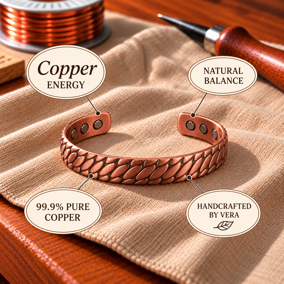 Copper Soul Snake Magnetic Bracelet