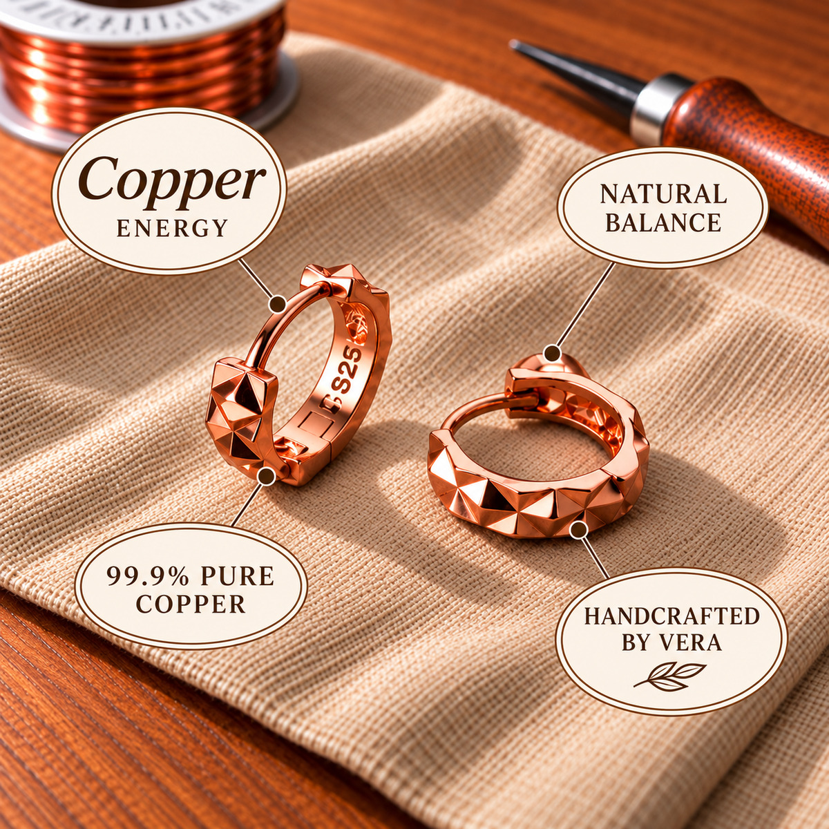 Copper Soul Spike Earrings
